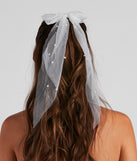 Charming Touch Faux Pearl Tulle Bow Hair Clip