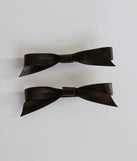 Stunning Extra Faux Leather Bow Barrettes