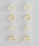 So Fine Faux Pearl Eight Piece Mini Hair Clip Set