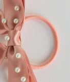 Posh Faux Pearl Satin Bow Three-Pack Hair Ties