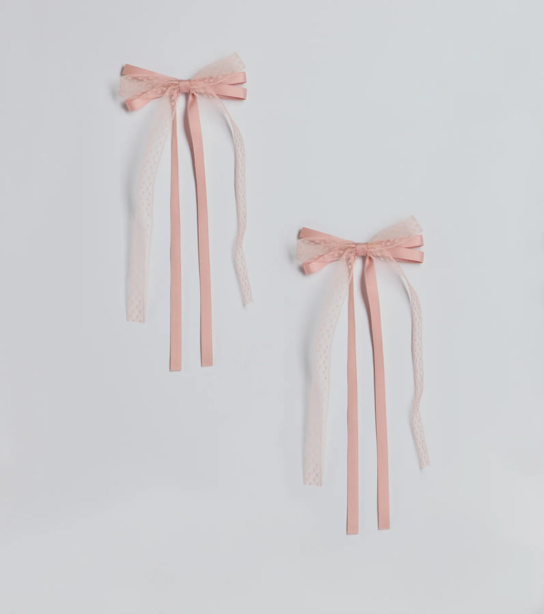 Blushing Beauty Two Pack Lace Ribbon Bows