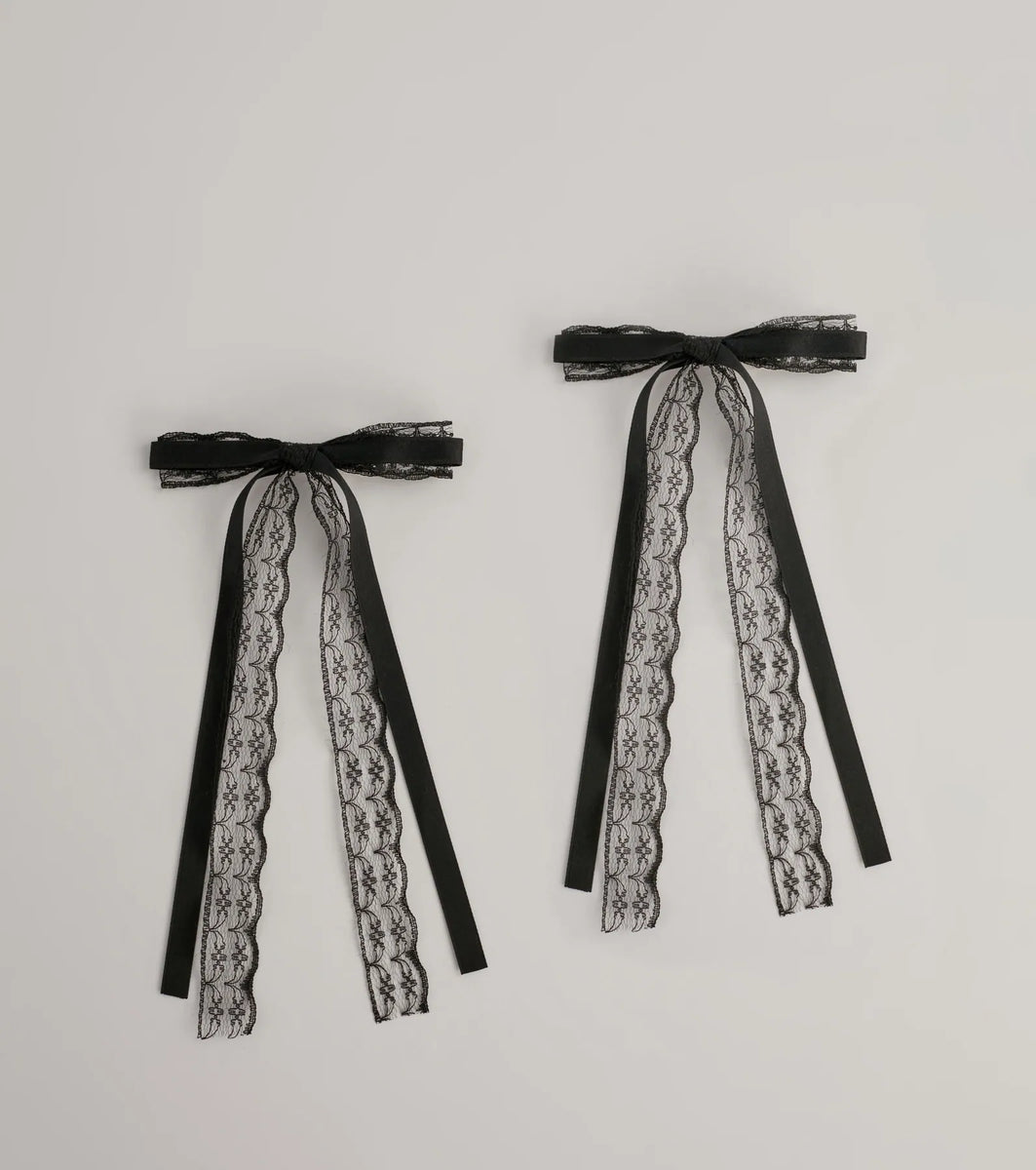 Dainty Chic Lace Bow Barrettes