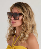 Chic Flair Oversized Square Sunglasses