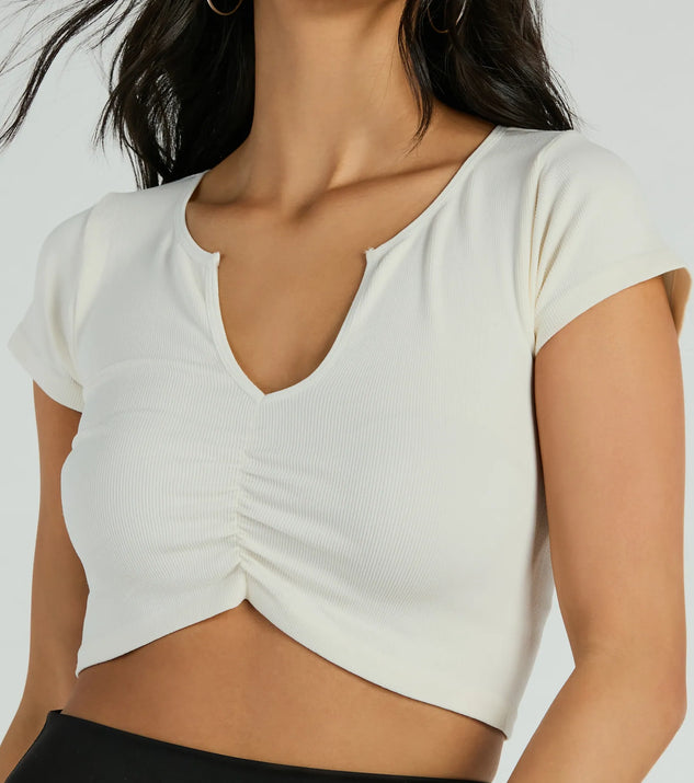 Basic v neck ruched hotsell