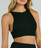 The crop top style of the Basically A Vibe Sleeveless Crew Neck Crop Top adds a sultry detail to your going-out outfits or everyday looks.