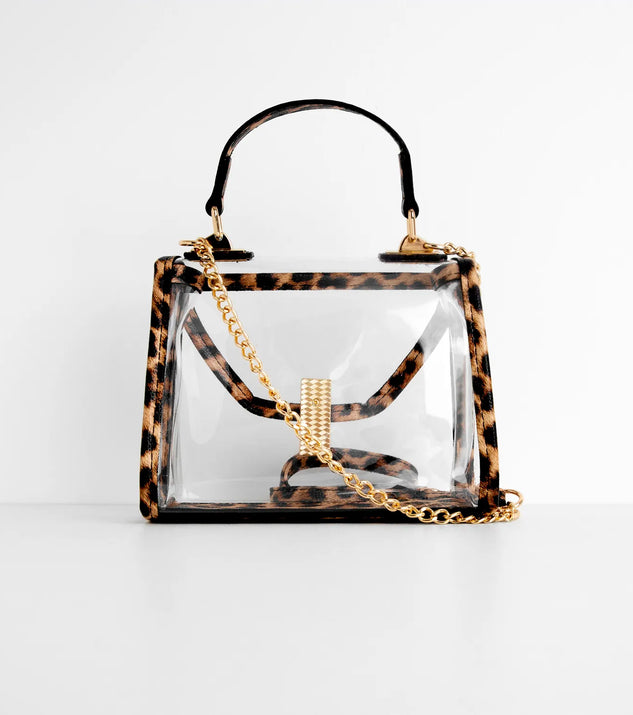 Leopard Trim Clear Mini Purse Windsor