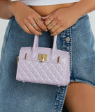 So Jelly Quilted Lock Satchel Tote Bag