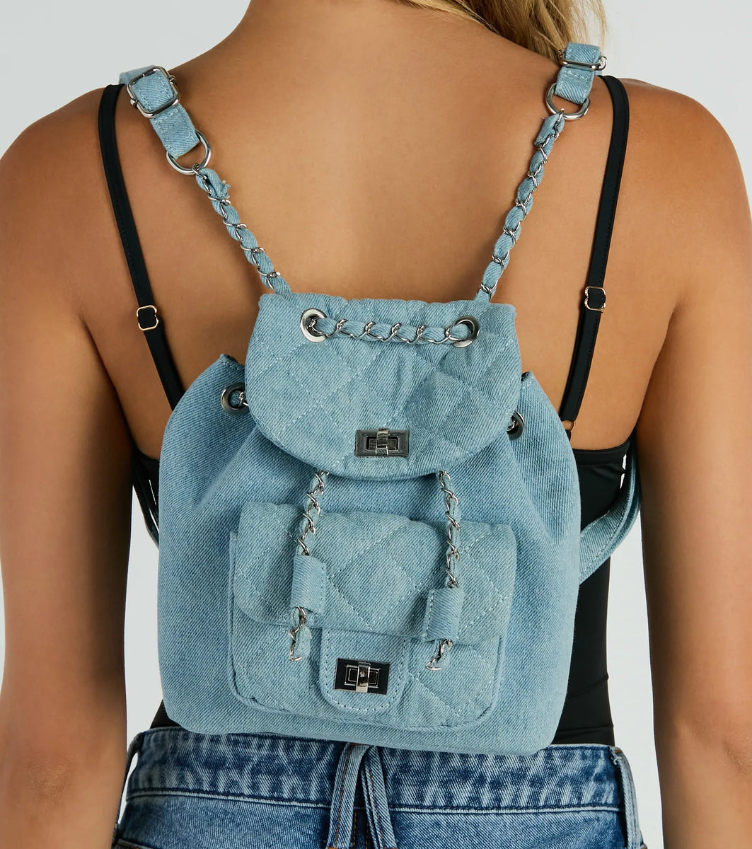 Main One Quilted Denim Mini Backpack