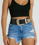 Running The West Buckle Wide Stretch Belt