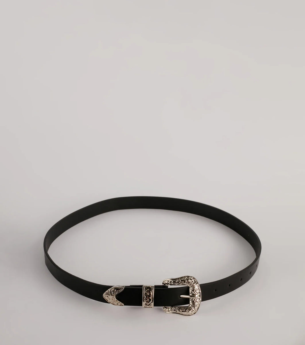 Cute Meets Country Western Faux Leather Belt