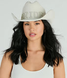 Faux Pearl Bride Cowboy Hat