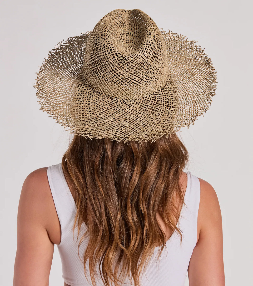 Texas Sun Frayed Straw Panama Hat