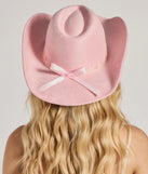 Country Floral Lace Bow Faux Suede Cowboy Hat