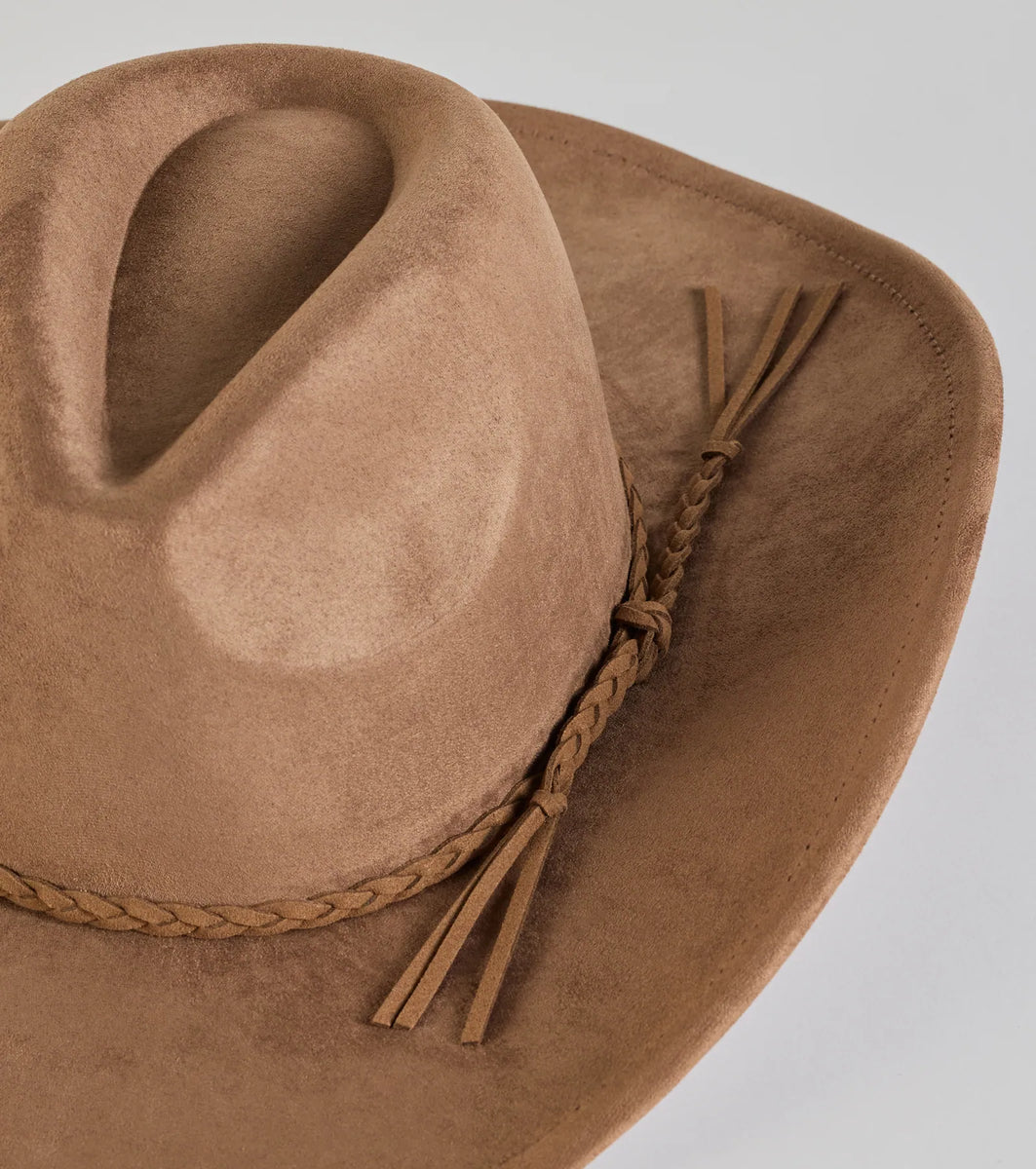 Wild West Braid Faux Suede Cowboy Hat