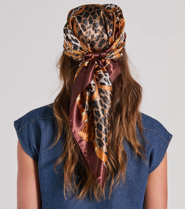 Sassy Chic Leopard Rope Satin Scarf