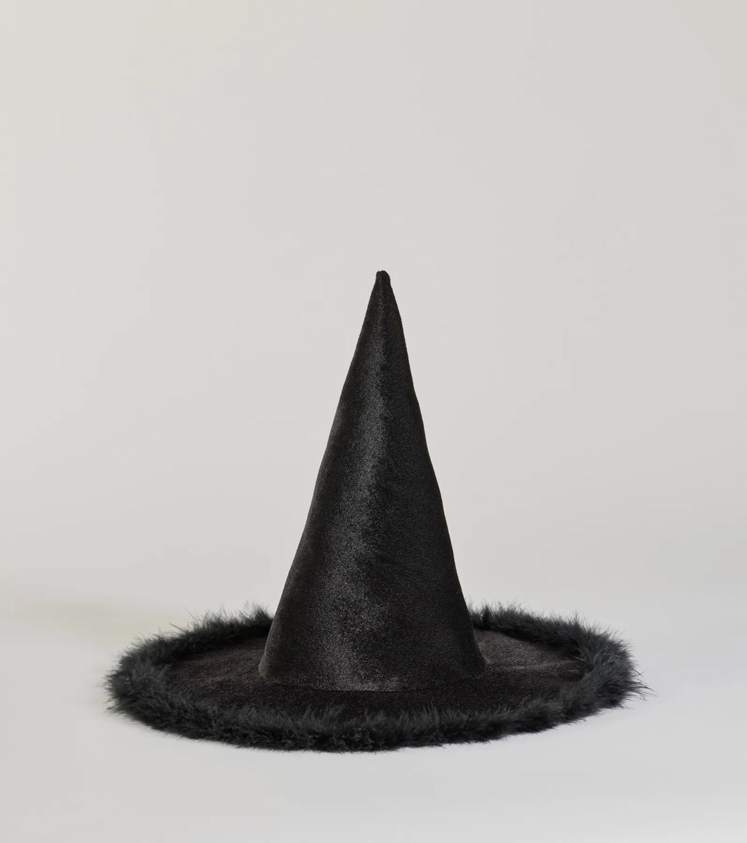 Spellbinding Beauty Velvet Marabou Witch Hat