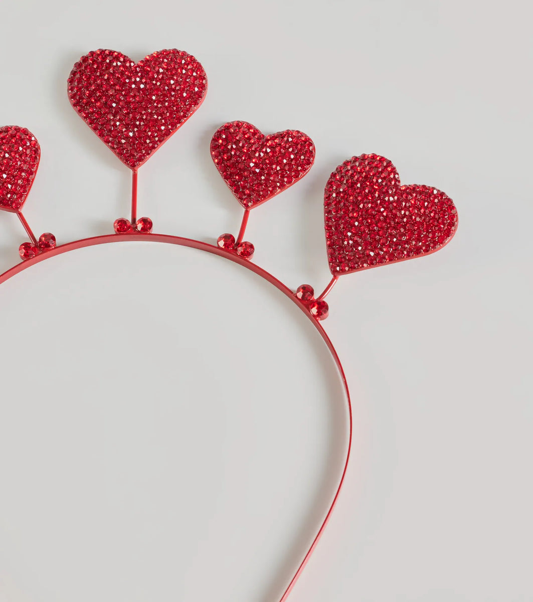 Cupid Cutie Rhinestone Heart Headband