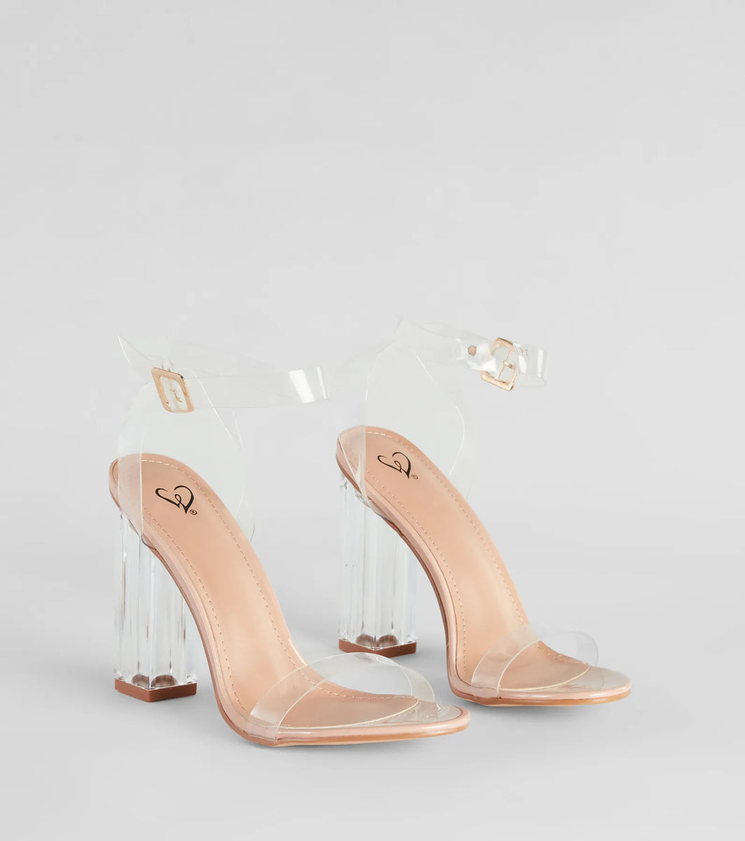 Clearly On Trend Lucite Block Heels