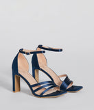 Sleek Status Satin Strappy Block Heels