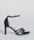 Sleek Status Satin Strappy Block Heels