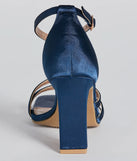 Sleek Status Satin Strappy Block Heels