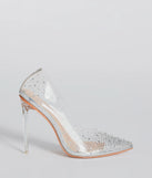 Fairly Glam Clear Rhinestone Stiletto Pumps