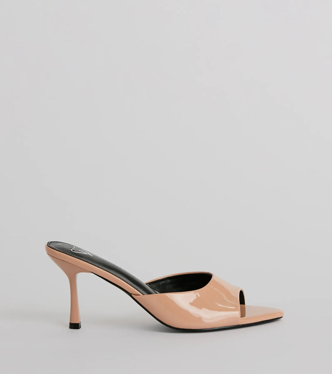 Desk-To-Date Patent Pointed Toe Stiletto Mules