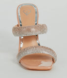 Color Me Glam Ombre Rhinestone Block Heel Mules