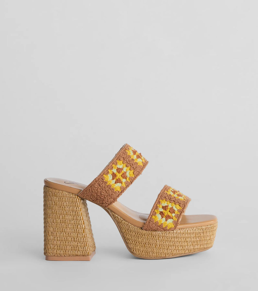 Summer Dream Crochet Espadrille Platform Sandals