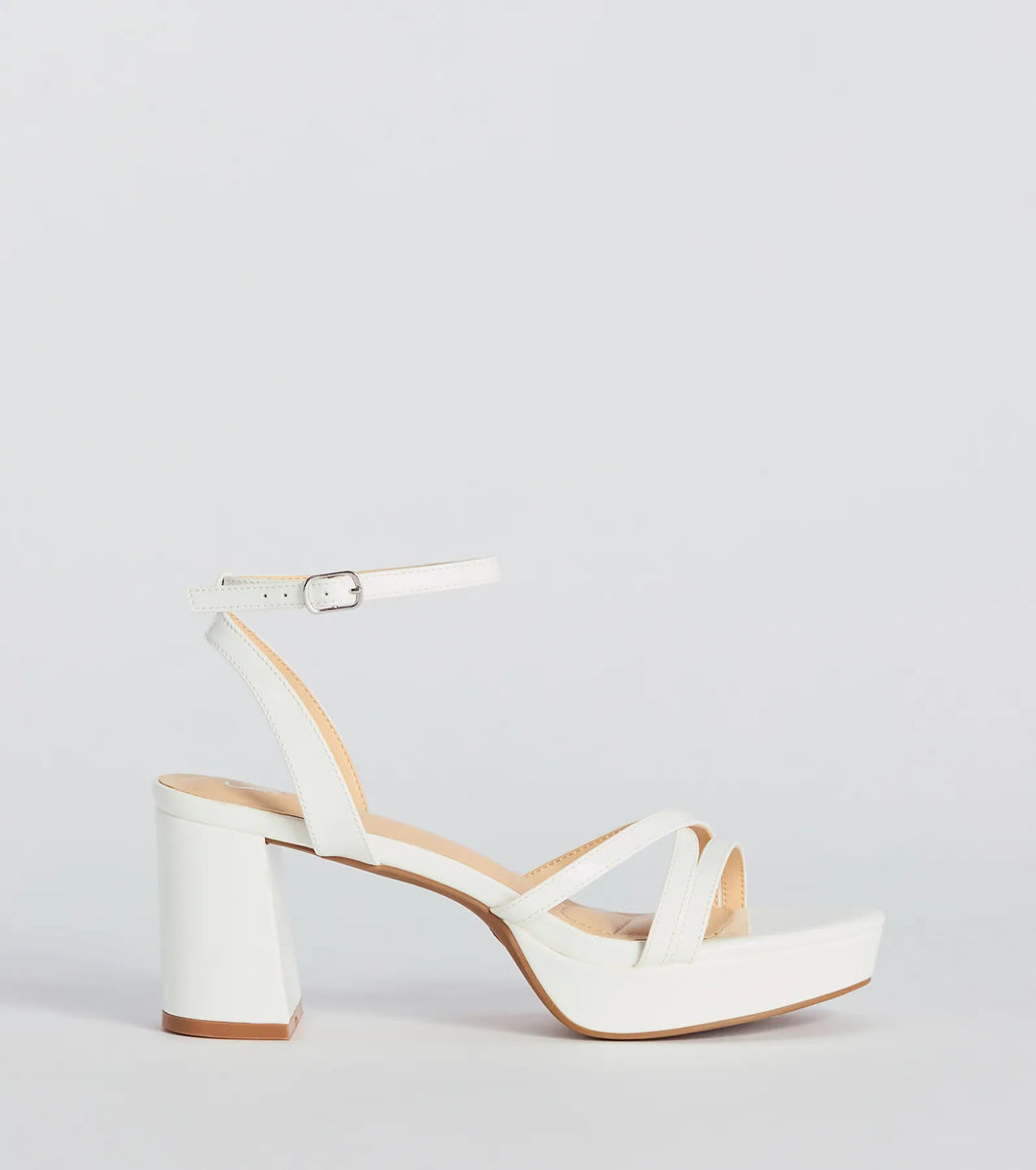 Flirty Sophistication Strappy Platform Block Heels