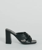 Always Chic Puffy Strap Faux Leather Mules