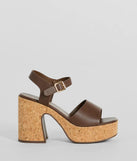 Up A Notch Cork Platform Block Heels