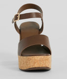 Up A Notch Cork Platform Block Heels