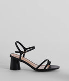 Total Admiration Strappy Faux Leather Block Heels