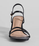 Total Admiration Strappy Faux Leather Block Heels