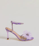 Glam Enchantment Organza Flower Metallic Heels