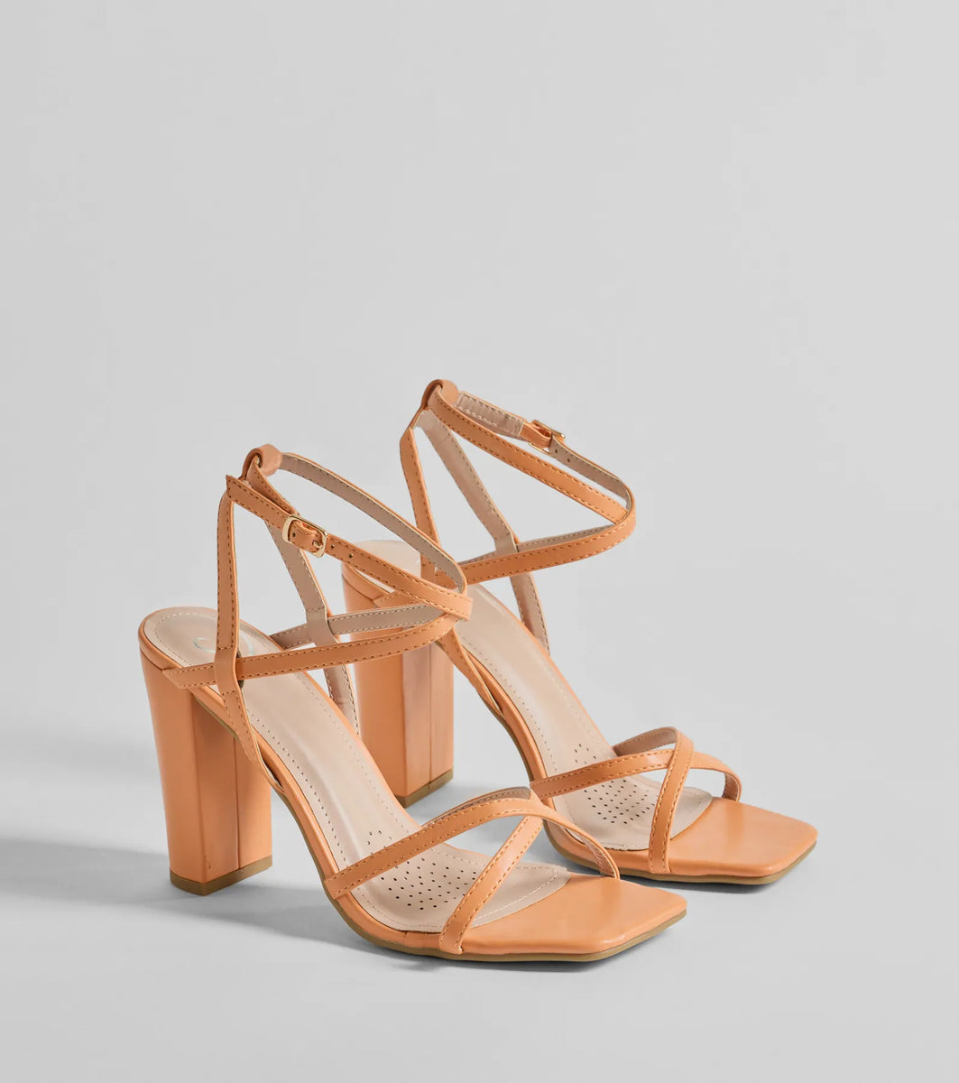 Stunning Summer Daze Strappy Block Heels