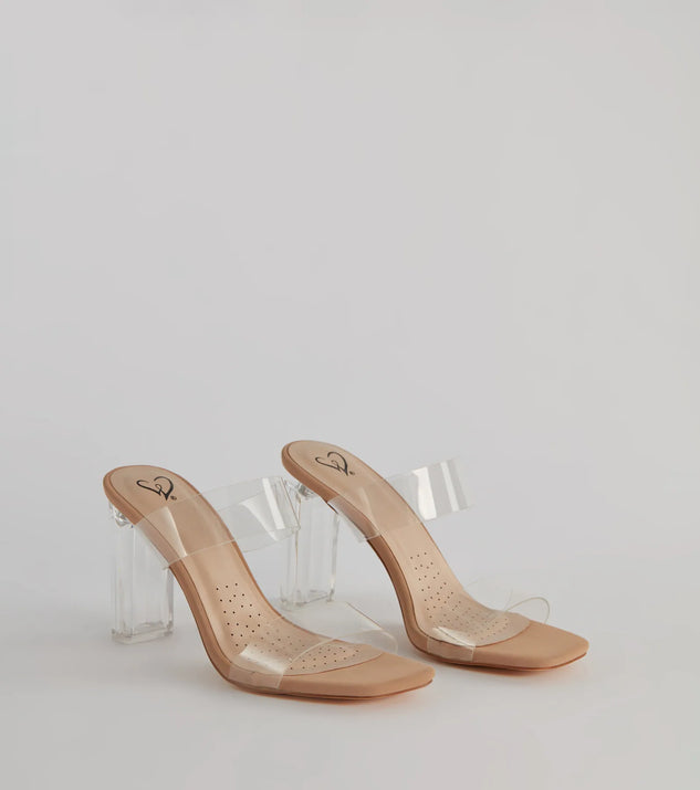 Clear heel block fashion shoes