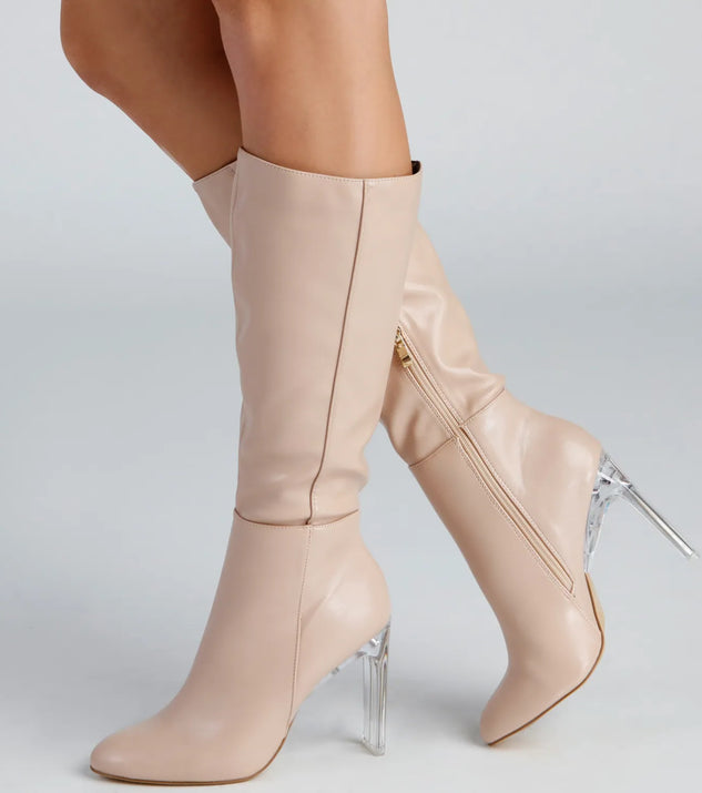 Lucite boots best sale