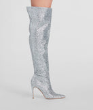 Truly Sparkled Glitter Over-The-Knee Boots