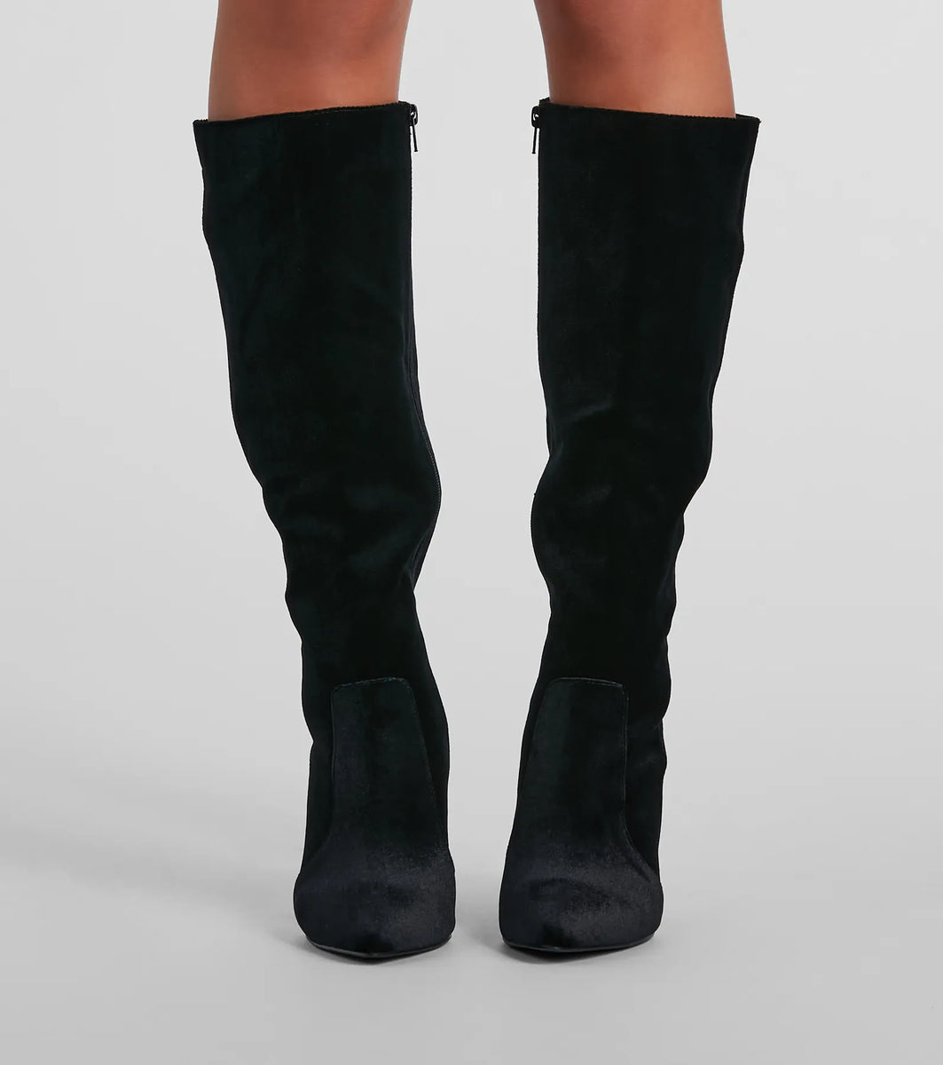 Such A Vibe Velvet Under-The-Knee Boots