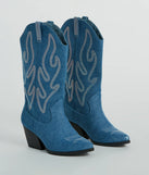 Countryside Cutie Rhinestone Denim Cowboy Boots