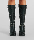 Edgy Attitude Faux Leather Under-The-Knee Boots