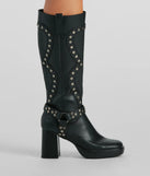 Edgy Attitude Faux Leather Under-The-Knee Boots