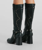 Edgy Attitude Faux Leather Under-The-Knee Boots