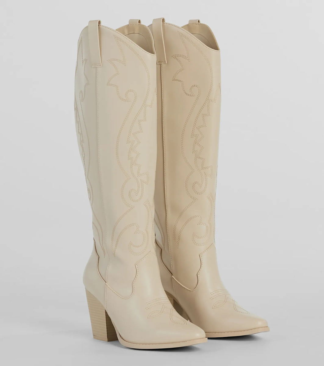 Cutest The West Faux Leather Cowboy Boots