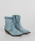 Cowgirl Charm Rhinestone Western Denim Booties