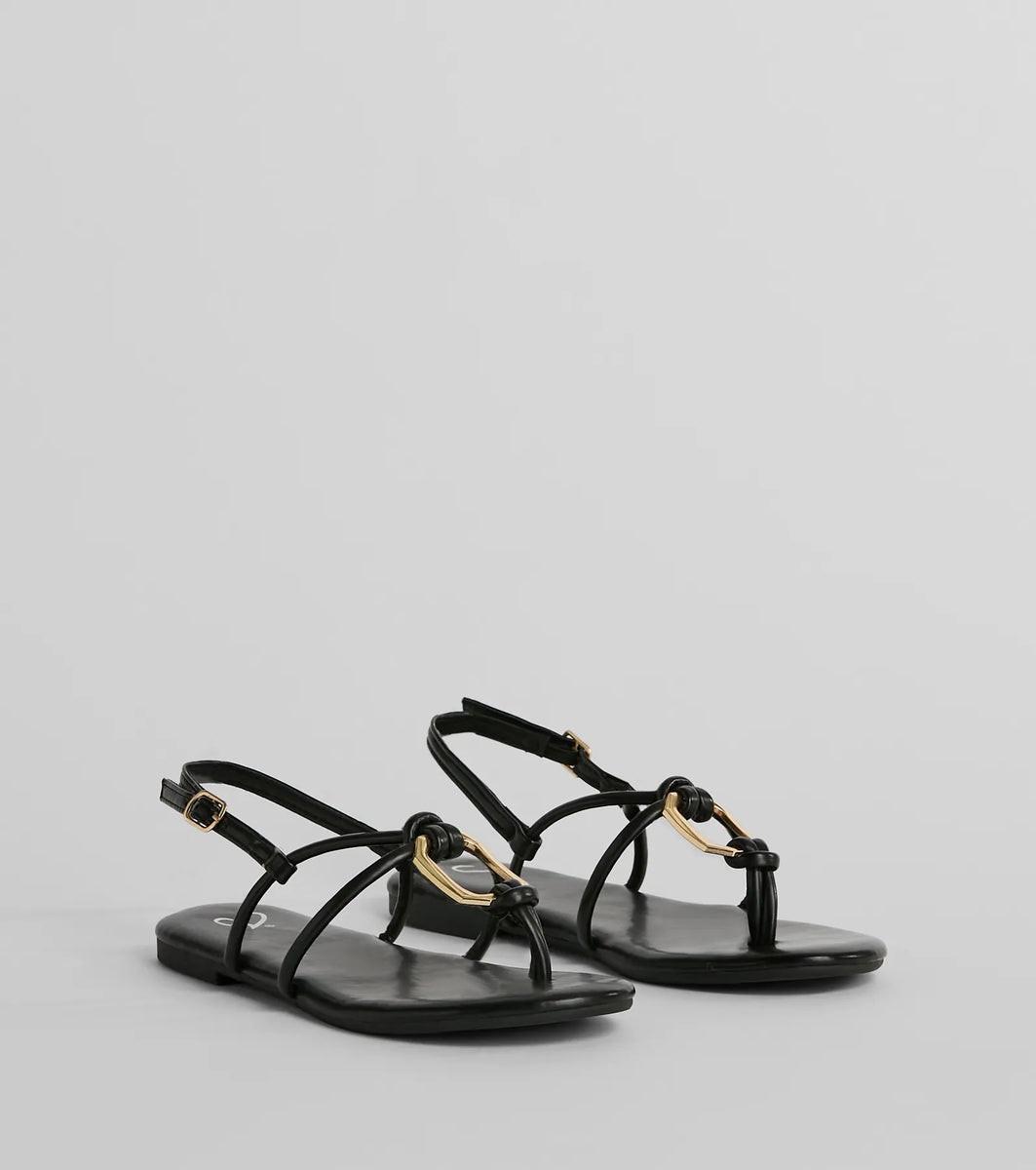 All Things Chic Strappy Charm Flat Sandals