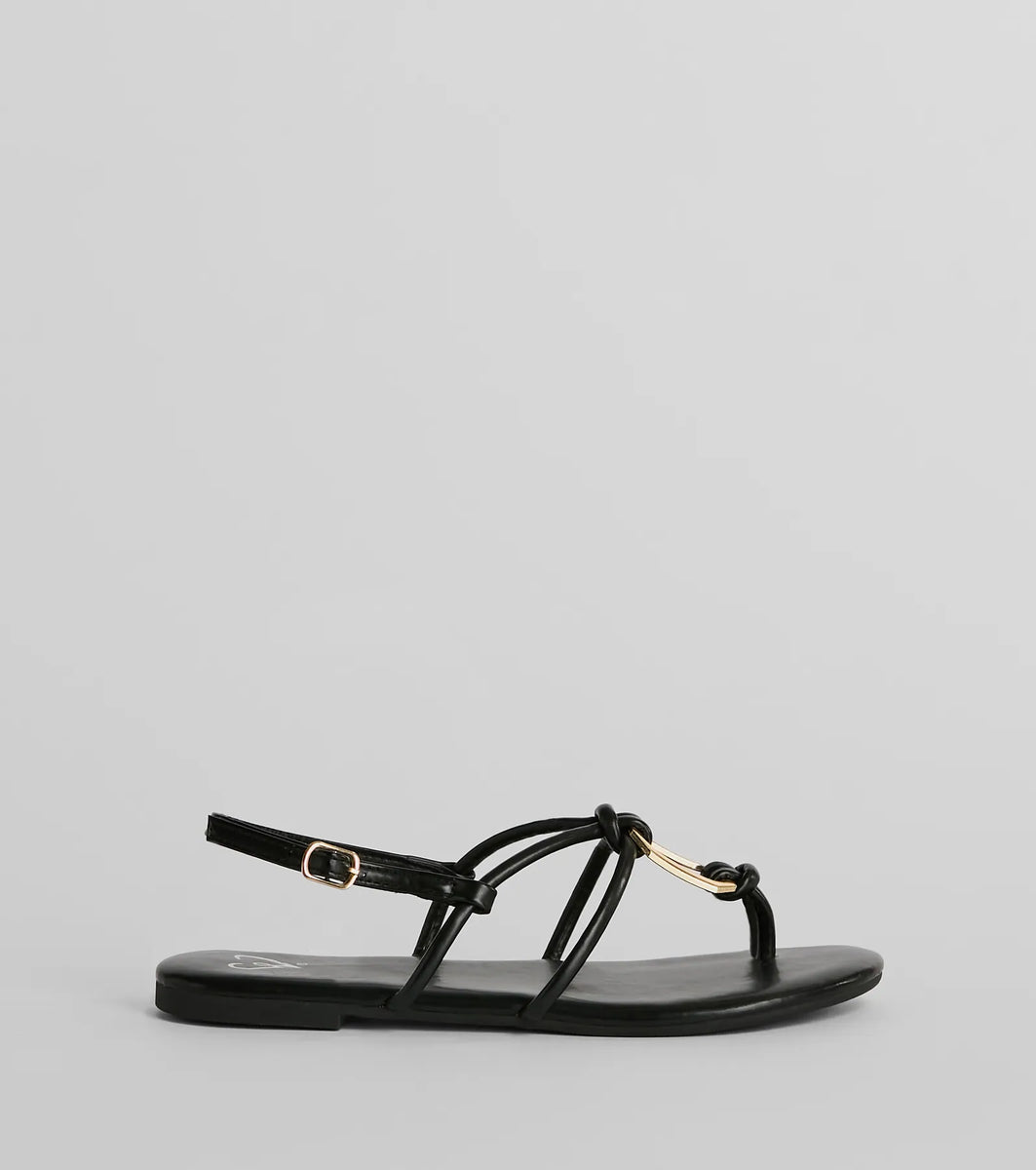 All Things Chic Strappy Charm Flat Sandals