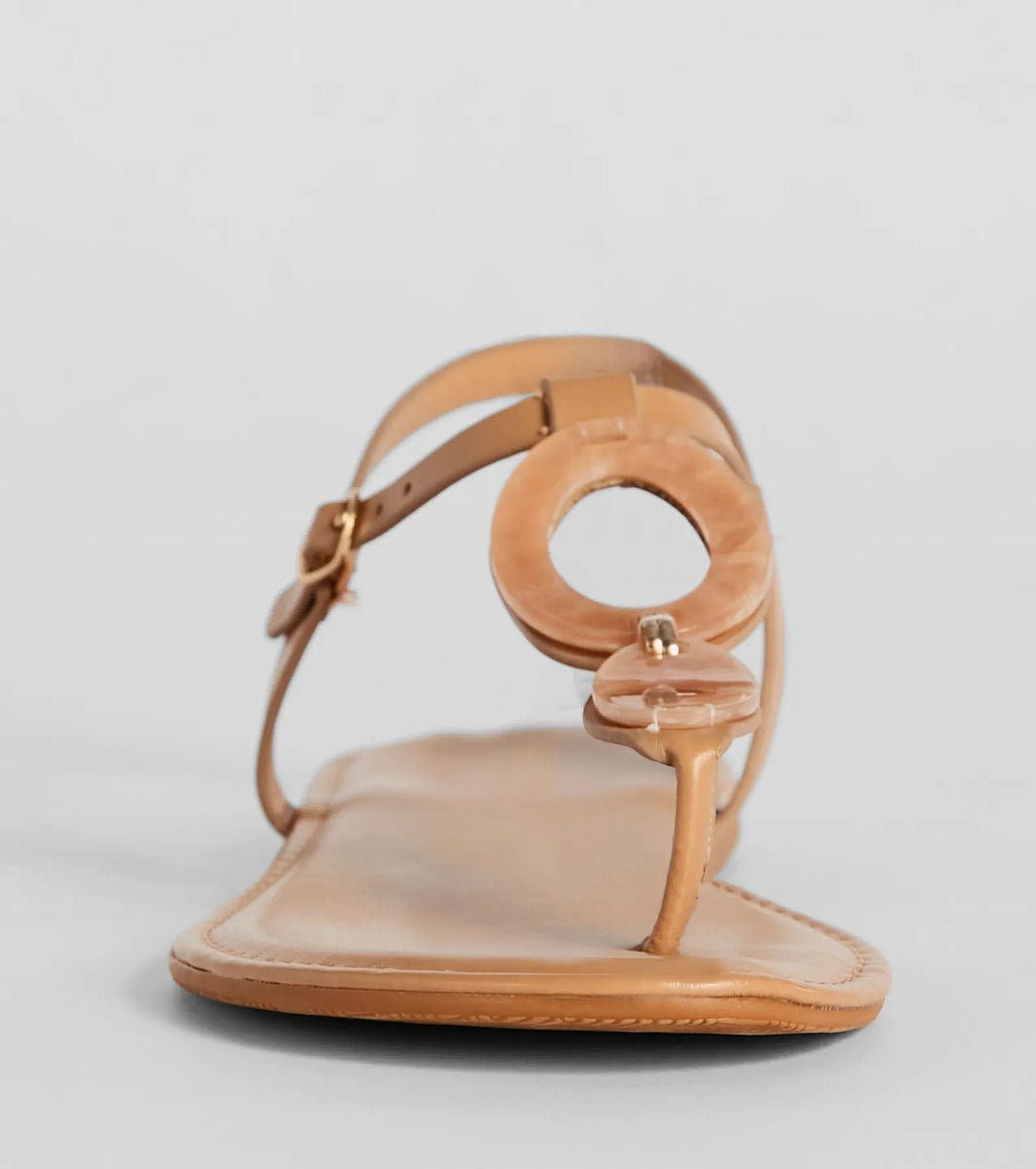 Beachy-Chic Shell Thong Strap Sandals